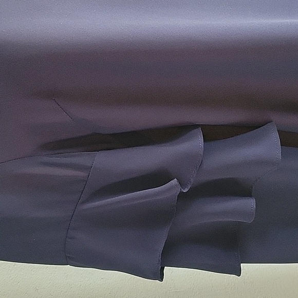 Elegant Navy Ruffle Sleeve Top - Picture 2 of 7